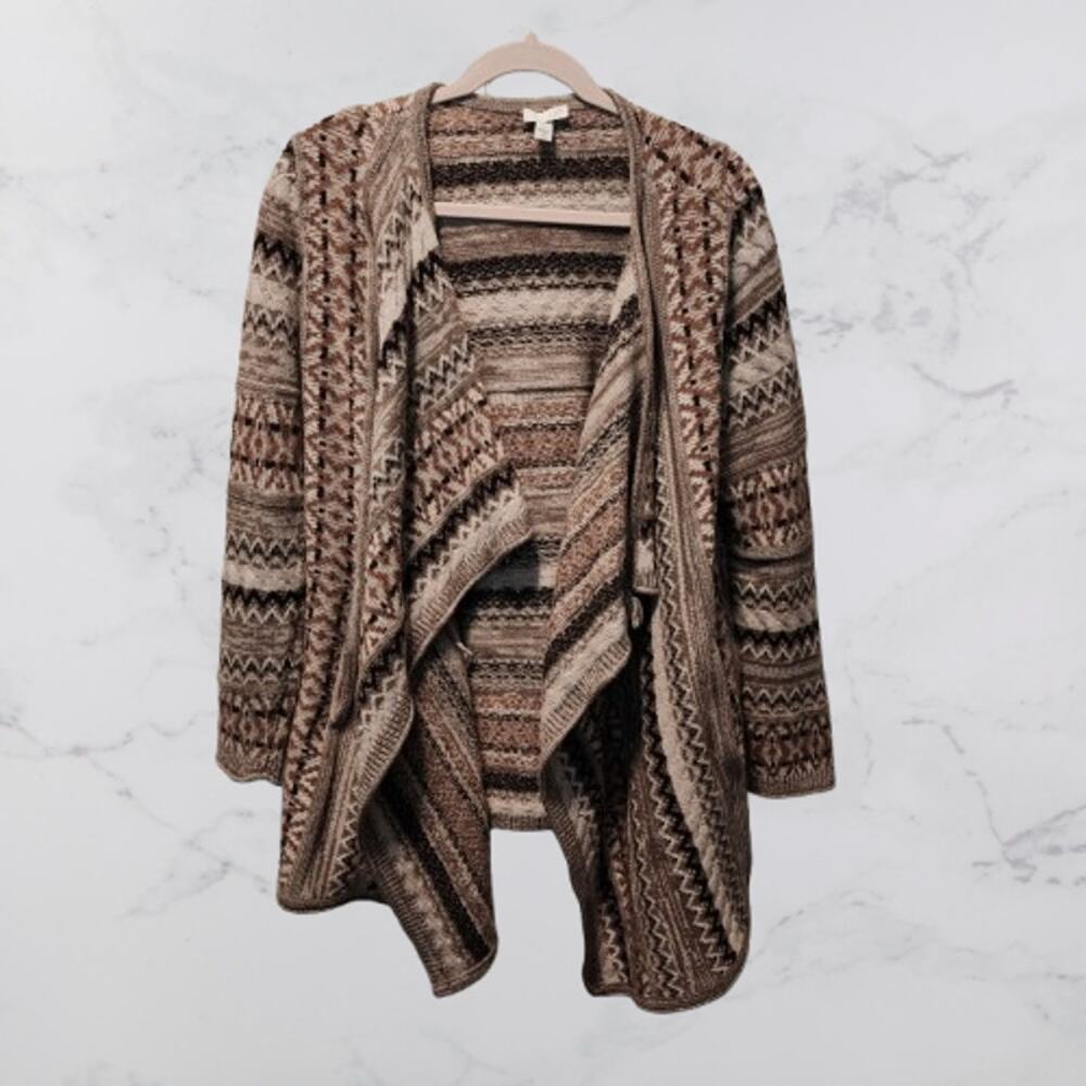J.JILL Wool/Alpaca Open Front Long Cardigan Sweater Small
